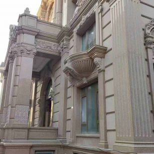 亳州 黄金麻花岗岩光面别墅外墙干挂施工完成