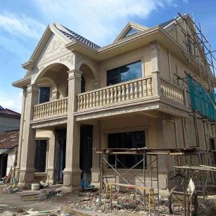 亳州 黄金麻花岗岩石材私人别墅雕花门楼柱阳台栏杆