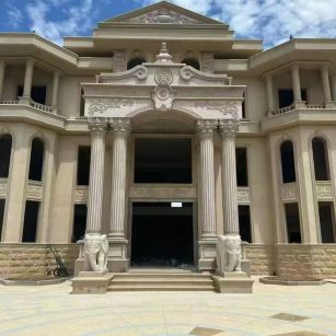 亳州 黄金麻别墅外墙干挂，大柱，大象，蘑菇石，雕花板