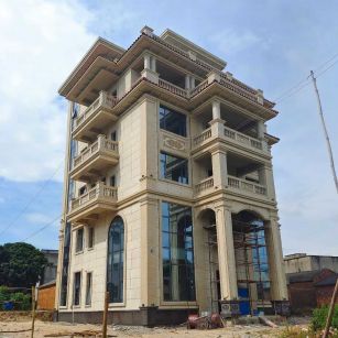 亳州 黄金麻花岗岩石材别墅外墙干挂搭配（雕花栏杆花瓶柱门楼罗马柱）