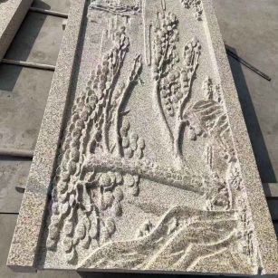 亳州 黄金麻雕刻板浮雕迎客松