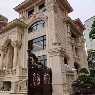 亳州 黄金麻花岗岩别墅外墙干挂效果展示