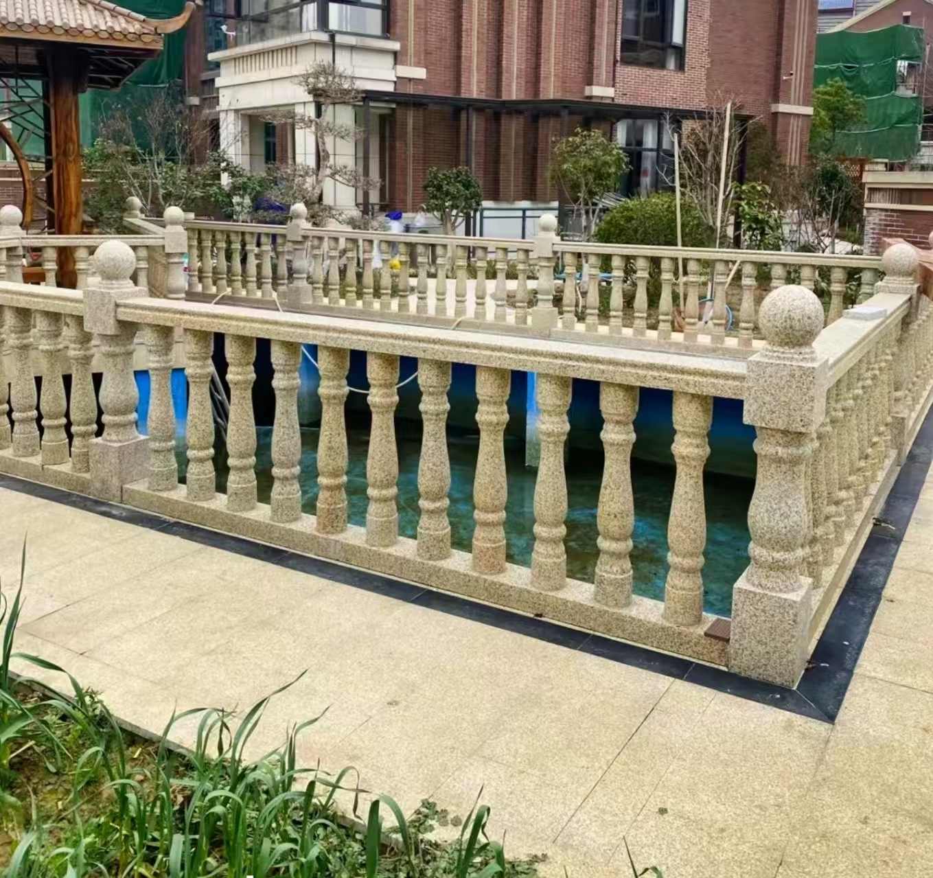 亳州黄金麻花岗岩石材栏杆，扶手，将军柱，花瓶柱